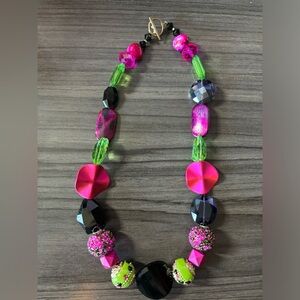 Jesse James beaded necklace. 19 inches total length. Toggle clasp.